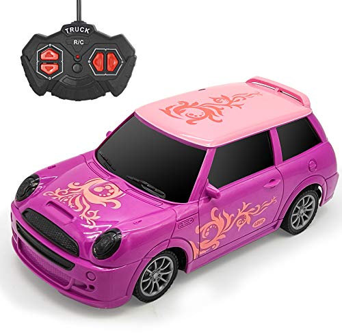 Tcvents Ferngesteuertes Auto für Mädchen - Rc Car Pink Lila Prinzessin Stil Rennauto Fahrzeug mit Beleuchtung Fernbedienung Autos für Kinder Alter 3 4 5 6 7 8-12 Geburtstag