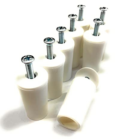 Tope de persiana (4 pares de 40 mm abiertos y abiertos, blanco o gris, incluye tornillo y arandela, 4 pares de 40 mm, abiertos)