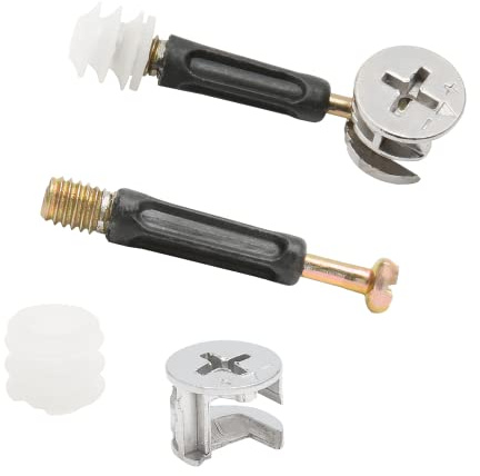 Uenhoy 20 Sets Furniture Connector Cam Lock Fittings with Dowel and Pre-inserted Nut, 3 in 1 Furniture Connecting Fittings for Cabinet and Wardrobe, 40mm/1.57 Cam Screw