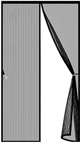 Fliegengitter Tür 160 x 220 cm Luft kann frei strömen Insektengitter Magnetvorhang Physikalisch mückensicher für Schiebetür Balkontür, Schwarz