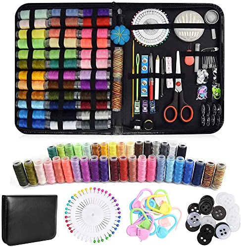 Nähset Mit 183 Teilen Nähzubehör, Sewing Kit, Nadel Und Faden Set, Nähzeug, Nähset Grundausstattung, 38 Garnrollen Enthalten, Mit Pu-Koffer, Nähzubehör Für Anfänger, Reisende, Verwandte Und Freunde
