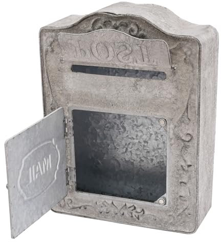 Boîte à Lettres Vintage Mur Style Rétro pour la Maison, Couleur Gris