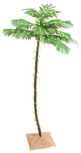 Homgoday Árbol de Navidad LED Palmera 96 Luces Blancas Cálidas, 8 Efectos de Iluminación, 49x49x180cm
