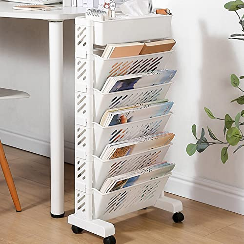 TOWEBOORY Carro para estantería móvil, estantería móvil con Ruedas, Carrito para estantería móvil extraíble, Carrito de Almacenamiento Multifuncional para Estudio, Oficina, Cocina, Aula (6 Cuadrados)