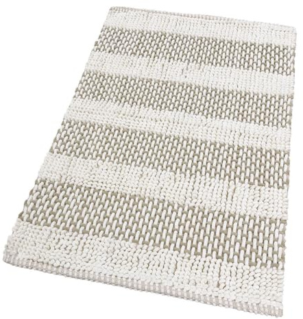 emmevi Tappeto Camera Scendiletto Bagno Cotone Intrecciato Tridimensionale Morbido Assorbente 50x80 Panna