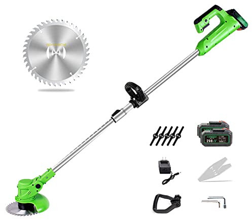 AMYYTL Tosaerba con Guida da Terra, Tosaerba con Testa Girevole a Lunghezza Regolabile Tosaerba Elettrico Ricaricabile con Potenza 600W Tagliaerba per Piccoli Giardini Domestici