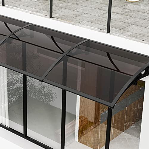 Markisen für Türen Getöntes Türvordach, Türfenstermarkise Polycarbonat-Regenschutz Modernes Design Gewölbte Halterung aus Aluminiumlegierung Überdachungsvordächer DIY Haushalts-Regenschutz f