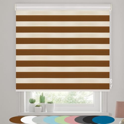 Rollo Verdunkelung Seitenzugrollo 120 x 135 cm Blickdicht Sichtschutz Sonnenschutz Zebrarollo Fensterrollo Einfache Montage für Fenster & Balkontür, Schwarz