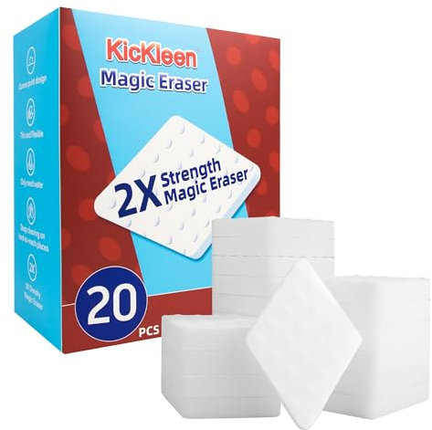 20 Pack Magic Sponges Cleaning Eraser, 2X Density Extra Thick Melamine Sponge, Multi-Functional Household Cleaning Pad for Bathroom Kitchen Dish Furniture Floor Wall Cleaner, Non-Scratch Scrub Foam
