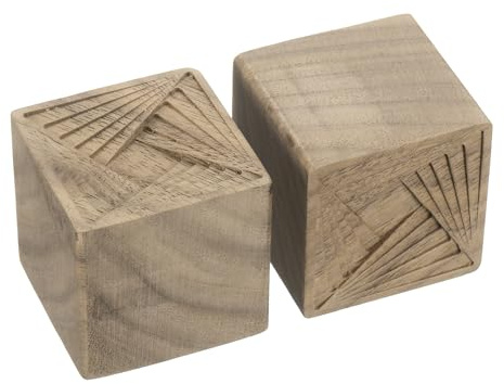 sourcing map 2Pcs Wood Essential Oil Diffuser, Beech Finish Square Steps Car Diffusers for Essential Oils Small Wooden Aromatherapy Scent Diffusers Air Freshener for Car, Home, and Office