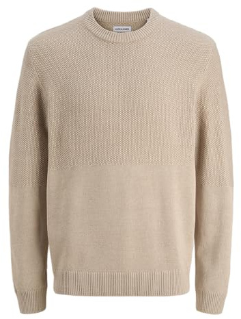 JACK & JONES Jjcarl Knit Crew Neck Jjcarl Knit Crew Neck (1-pack), Havregryn, L