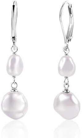 TTPSRY Ohrringe Damen Perlen Hängend Tropfen Elegant Statement Quaste Ohrringe 14K/18K Vergoldet Perlenohrringe Anhänger Hochzeit Schmuck Zubehör Geschenke für Frauen Mädchen