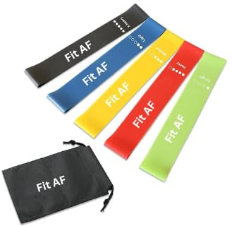 Resistance Bands, [Set of 5] Skin-Friendly Resistance Fitness Exercise Loop Bands with 5 Different Resistance Levels - Carrying Case Included - Ideal for Home, Gym, Yoga, Training