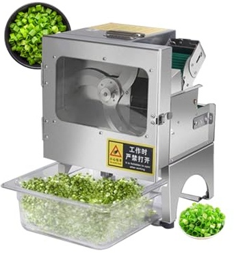 Commercial Scallion Chopping Machine, Multifunctional Electric Vegetable Cutter Slicer with Adjustable Thickness 1.5-35mm, Dual Speed Control