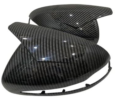 yongewu Kompatibel Mit Benz C-Klasse Für W205 2014 2015 2016 2017 2018 2019 2020 ABS Hellschwarze Auto-Rückspiegelabdeckung Ziertür Für Außenspiegel-Abdeckkappe Spiegelkappen(Black Carbon)