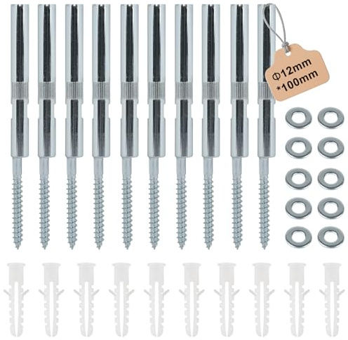 EXLECO Ø12x100mm Unsichtbar Tablarträger 10 Pcs Wandregal Halterung Stahl Regalhalter Schweberegal Halterung Schwerlast Versteckte Regalträger Schwebende Regalhalterung mit Unterlegscheiben und Dübel