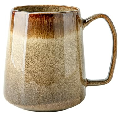 XINRRY Taza de café de cerámica extra grande de 24 onzas, taza marrón vintage con asa | Taza de café vintage para oficina y hogar, apta para lavavajillas y microondas
