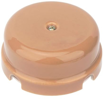 OASHISU Caja de derivación de porcelana para instalaciones de 4 orificios para entrada/salida del cable. Cubre cables y cubrecables de cerámica, Ø 78 mm Prof. 35 mm, color bronce