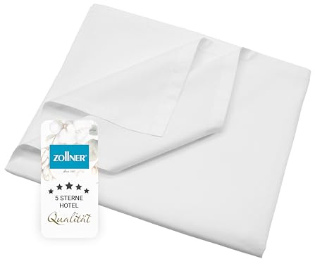 ZOLLNER Sänglakan 100 % bomull, 260 x 300 cm, vit