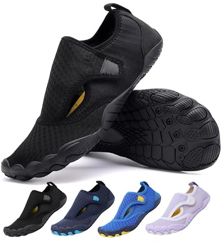 SAIBOO Escarpines Niño Niña 36 Zapatillas de Agua Respirable Zapatos Agua Zapatos de Playa Descalzo de Secado Rápido Escarpines Piscina Calzado de Antideslizante Deportes Natación Surf Unisex Negro