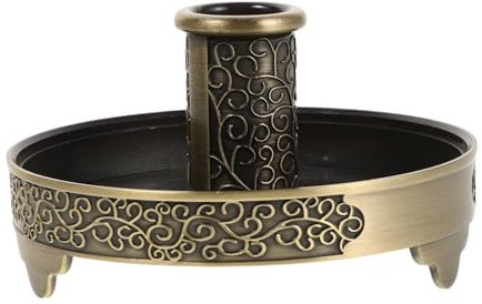 BAZEITFLOW Base para Moxa De Aleación De Zinc con Soporte Estable De Tres Patas Porta Incensario Redondo Compacto y Portátil para Moxibustión Tradicional Casa