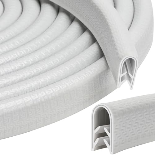 Perfil Goma Protector Bordes Rango de Sujeción 5-6 mm Protector de Puerta de Coche Perfil de Goma para Automóviles Procesamiento de Chapa Construcción de Barcos Artesanías 5M(5, Blanco, 6mm)