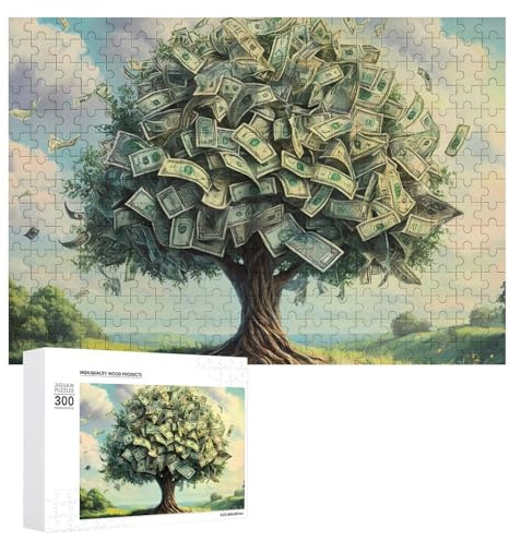 Tree Money Stylish Adults Jigsaw Puzzle Funny Wooden Intelligent Game Art Home Decor