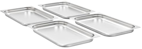 Generico Contenitori Gastronorm 4 pz GN 1/1 40 mm in Acciaio Inox,Argento,3.9kg,50879