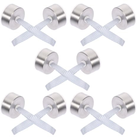 NOLITOY Lot de 10 Bouchons en Acier Inoxydable Argenté pour Bouteilles d'eau à Large Ouverture 43mm, avec Poignée Corde Portable, Compatibles Bouteilles Verre et Gourdes Isothermes