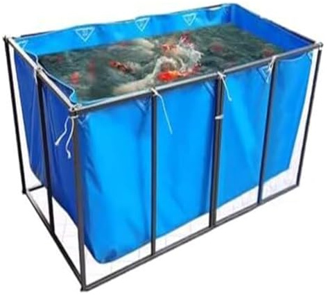 Vasca in PVC per laghetto di Koi, Vasca Flessibile in PVC per laghetto di Koi e stoccaggio di Pesci all'aperto - Vasca temporanea per Nuoto e Alimentazione (4,88 x 3,88 x 0,90 m) - Rivestime
