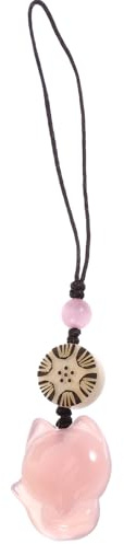 STOBAZA Petit Pendentif Téléphone Renard en Calcédoine Rose, Décoration Délicate et Créative pour Accessoires Mobiles, pour Toutes Occasions et Femmes