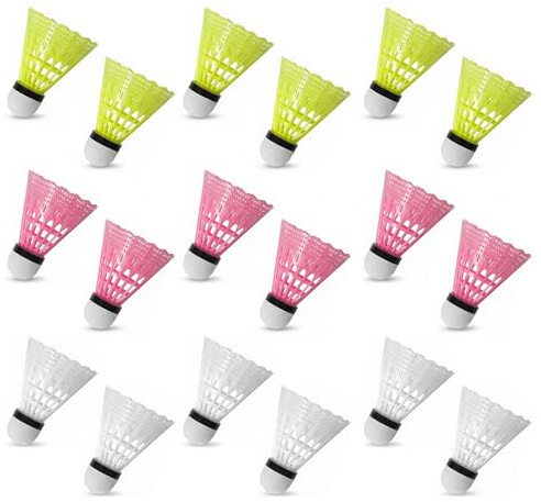 GETRICH Federball, Badminton Bälle, Kunststoff Federbälle für Draußen | Badmintonbälle, Federball Bälle für Indoor Outdoor Shuttlecock für Sport Training Bewegung Unterhaltung Spiele