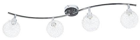 Trango 4-flammig Deckenleuchte 1002-48 Chromoptik inkl. 4x G9 3000K warmweiß LED Leuchtmittel Badleuchte, Flurleuchte, Küchenleuchte, Kronleuchter, Deckenlampe