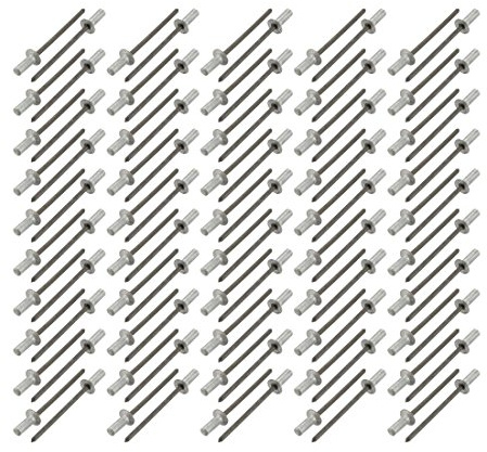 Sourcingmap Blindnieten, 3,2 x 9 mm, Aluminium, Senkkopf, geschlossenes Ende, 100 Stück
