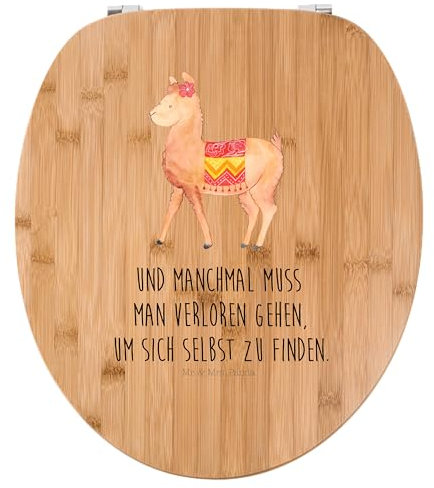 Mr. & Mrs. Panda Motiv WC Sitz Alpaka Stolz - Geschenk, WC-Sitz, Klobrille, Toilette, Toilettendeckel, Lama, Klodeckel