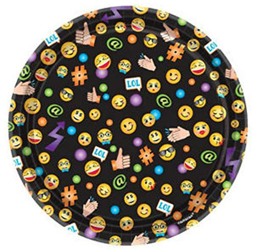 Lote de Cubiertos Infantiles Decorativos Emoticonos (40 Vasos, 40 Platos, 48 Servilletas y 2 Manteles (120 x 180 cm) .Vajillas. Juguetes. Cumpleaños y Comuniones. L 10