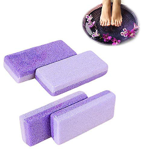 Bimsstein Hornhaut abgestorbene Haut Scrubber für Füße Hand Entferner Pediküre Peeling Werkzeug Lila 4 Stück