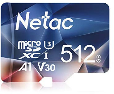 Netac 512GB Speicherkarte，Micro SD Karte(A1, U1, C10, V10, FHD, 600X), TF Memory Card UHS-I bis zu 90/10 MB/s(R/W) für Kameras, Dashcam, Switch und Smartphones