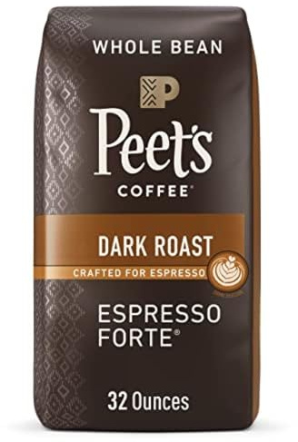 Peet's Coffee, Dark Roast Whole Bean Coffee, 100% Arabica Coffee - Espresso Forte 32 Ounce Bag