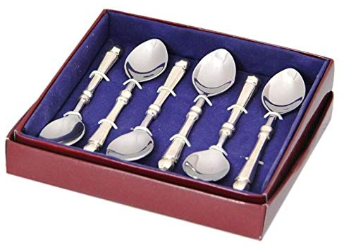 Royal Family Juego de 6 cucharillas Sheffield – La más alta calidad de Silver Plated- 12 cm Estilo moderno Modern Life