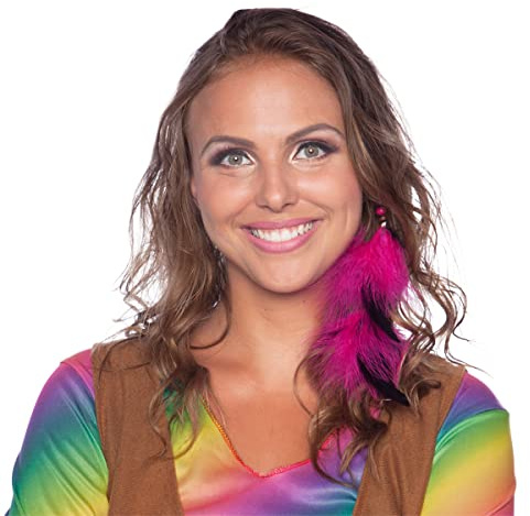 Folat 64102 Hippie Haarschmuck Feder, mehrfarbig