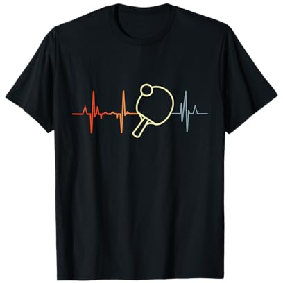 Tischtennis Herzschlag Ping Pong Herzlinie T-Shirt