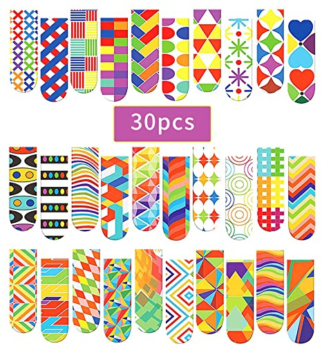 TOPPLAYER Lesezeichen - 30 Stück Niedliche Magnetische Optische Lesezeichen, Bunt für Büro und Lesebriefpapier