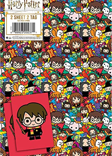 Harry Potter Geschenkpapier, 6 Bögen, 6 Etiketten, Blattgröße 70 x 50 cm, offizielles Produkt, verantwortungsvoll Ressourcen