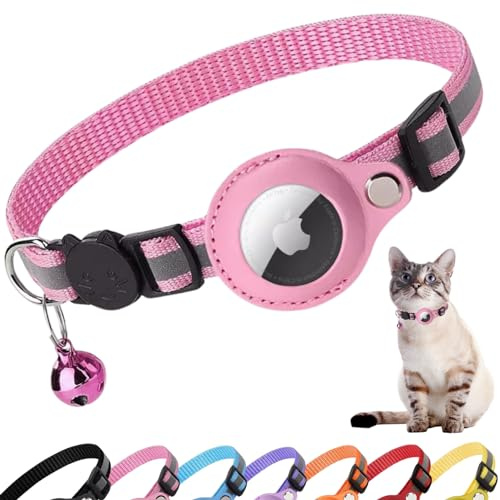 Croc-Cat airtag Katzenhalsband, Zubehör Kompatibel mit Apple Airtag, Halsband mit Sicherheitsschnalle Anti Strangulation für Kätzchen und kleine Hunde, GPS airtag Nicht inbegriffen!