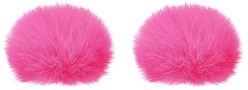 PATIKIL 2Pack Pelzig Mikrofon Windschutz 8mmx63mm Rose Rot | Mini Mikrofon Windschutzscheibe, Für Innen Draußen, Mit Lavalier Mikrofonen