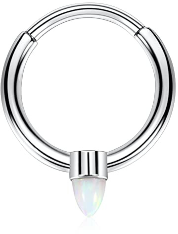 16G Opal Spike Septum Ringe Silber Daith Conch Smiley Orbital Piercing Schmuck Septum Daith Schmuck Nasenringe 8mm Septum Clicker Nasenringe Hoops Daith Knorpel Conch Ohrringe Septum Piercing Hoop