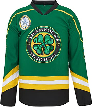 Mens Ross The Boss #3 Rhea Hockey Jersey St John's Shamrocks Ice Hockey Shirts with EMHL Patch (XX-Large, Green)