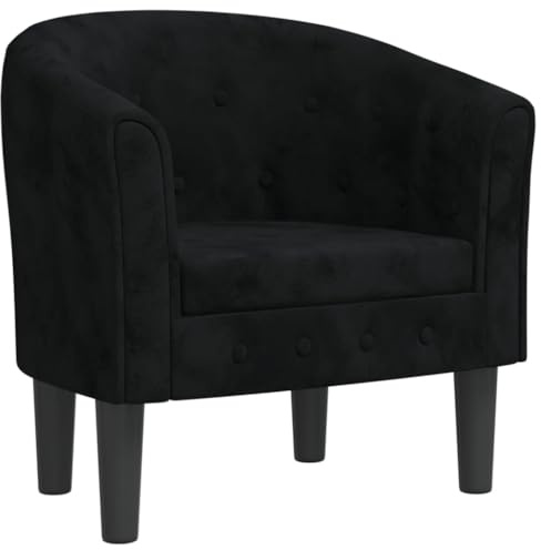 vidaXL Clubsessel Schwarz Samt