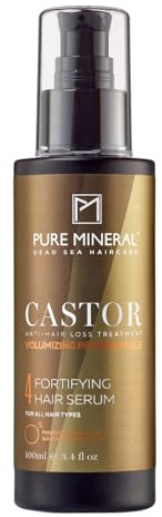 PURE MINERAL - Stärkendes Haarserum mit Rizinusöl - 100ml | Das Rizinusöl-Serum pflegt die Spitzen und hilft, fragile oder bruchanfällige Längen zu stärken.